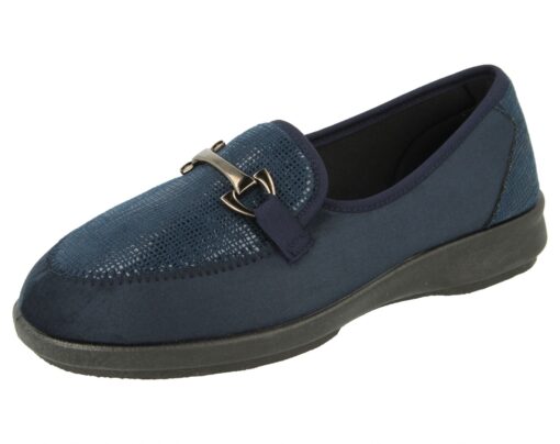 Ladies Navy Extra Width.